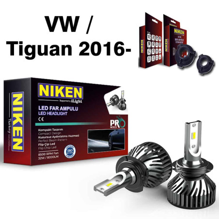 VW / Tiguan 2016- set becuri far LED H7 Niken Pro Series plus adaptoare