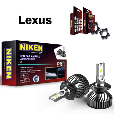 Lexus set becuri far LED H7 Niken Pro Series plus adaptoare