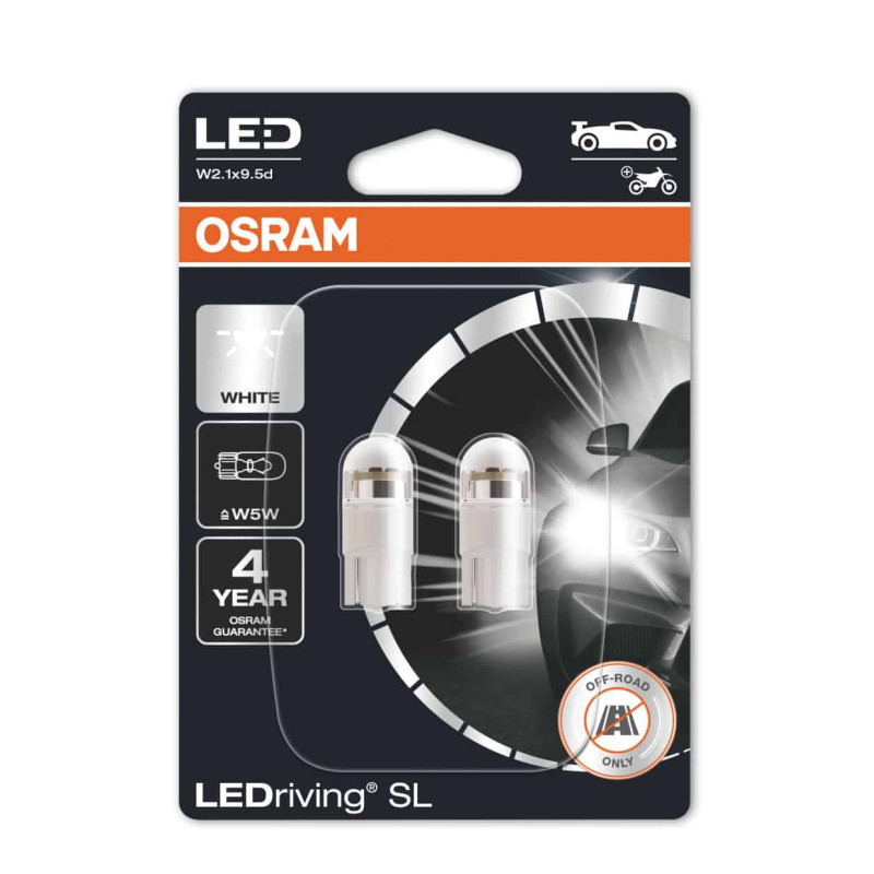 W5W Osram LEDriving SL 2825DWP-02B 12V W2.1x9.5d becuri auto LED mini